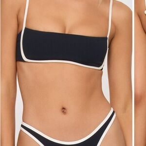 L*Space Black and Cream Bikini Set